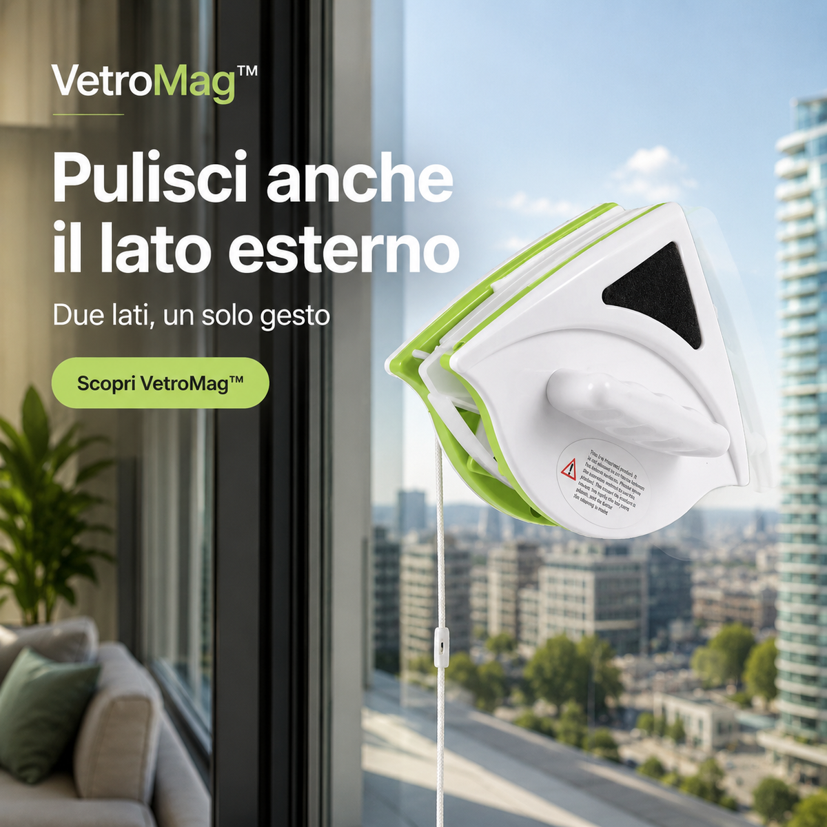 VetroMag™ – Lavavetri Magnetico a Doppia Pulizia