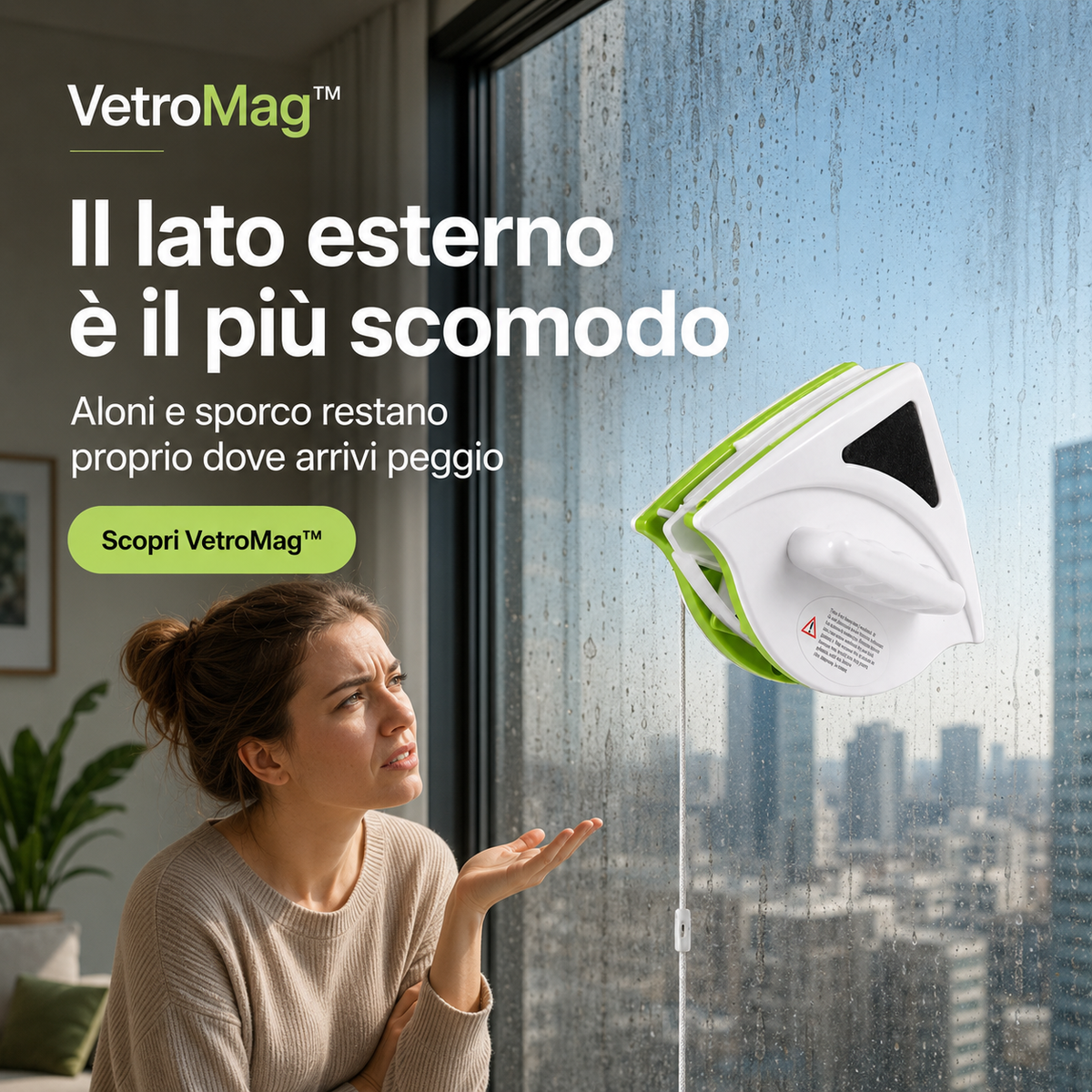 VetroMag™ – Lavavetri Magnetico a Doppia Pulizia