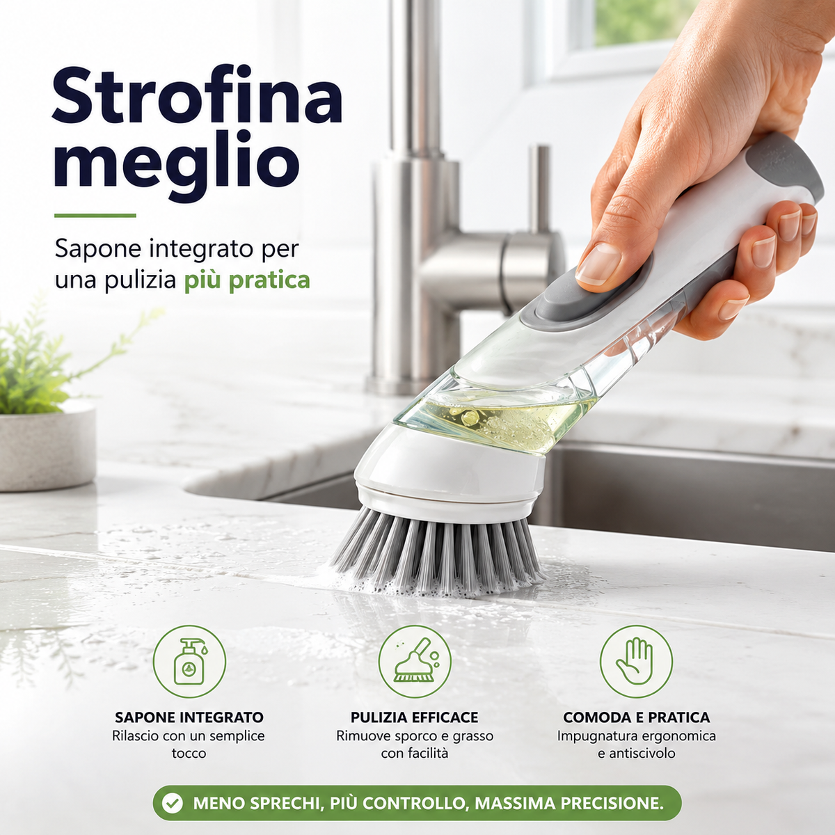 Spazzola con Dispenser di Sapone