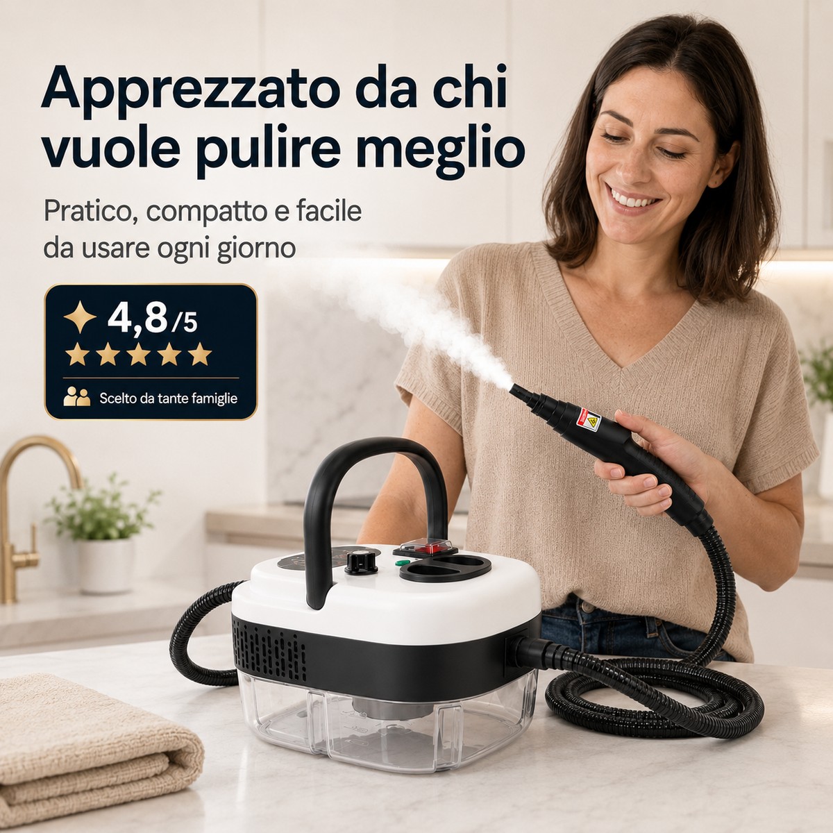 VapoPronto™ – Pulitore a Vapore Portatile Multiuso